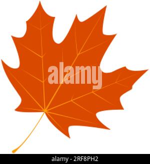 Maple leaf icon silhouette. Filled leaf glyph. Stock Vector