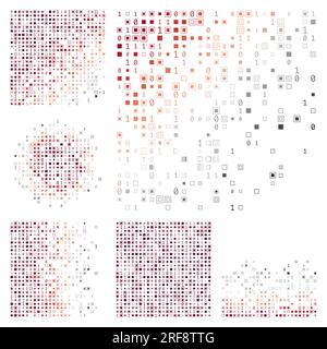 Abstract technology background. Red grey color theme backgrounds. Gradiented geometric patterns. Appealing vector illustration. Stock Vector