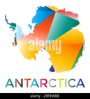 Bright colored Antarctica shape. Multicolor geometric style country logo. Modern trendy design. Creative vector illustration. Stock Vector