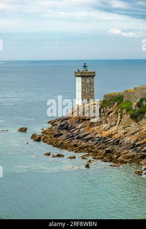 On the way to the lighthouse Phare de Kermorvan in beautiful Brittany near Le Conquet - France Stock Photo