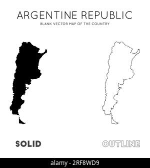 Argentina map. Blank vector map of the Country. Borders of Argentina for your infographic. Vector illustration. Stock Vector