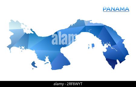 Vector polygonal Panama map. Vibrant geometric country in low poly style. Radiant illustration for your infographics. Stock Vector