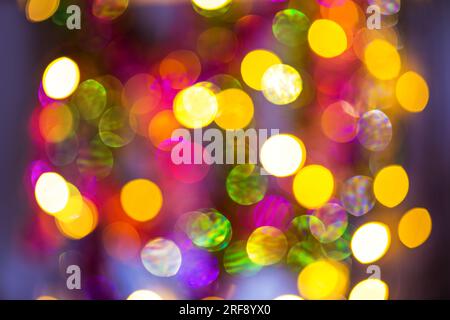 Abstract festive elegant background of blurred with bokeh lights and stars texture Stock Photo