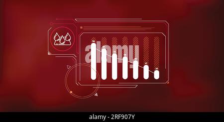 Abstract infographic of decline in oil demand. Stock Vector