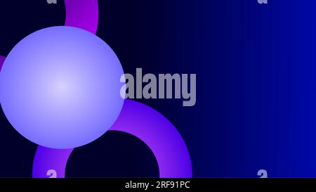Minimalist glowing blue pearl sphere over artistic blue gradient design Stock Vector