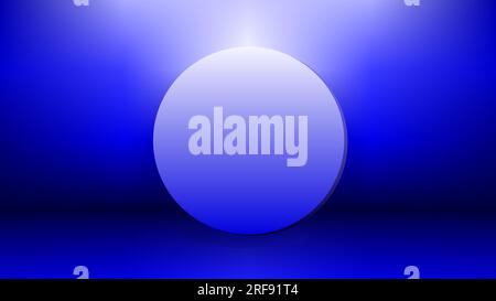 Glowing white and blue circle frame for presentation over blue gradient background Stock Vector