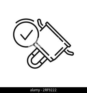 Crockery or tableware suitability for cookware gas, induction and ceramic stoves isolated outline icon. Vector pot with inductive surface coating Stock Vector