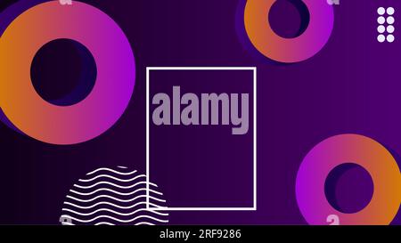 Twilight rings geometric gradient background with text placeholder Stock Vector