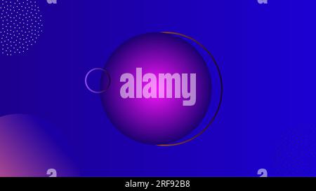 Elegant twilight gradient sphere over blue gradient background. Stock Vector