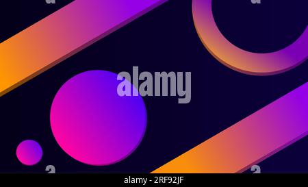 Sunset and twilight neon pastel colors geometric gradient background Stock Vector