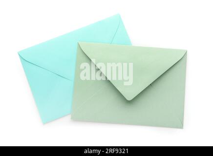 Two paper envelopes on white background Stock Photo