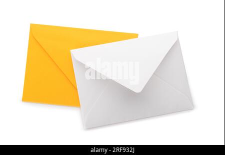 Two paper envelopes isolated on white background Stock Photo