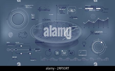 Set of infographic elements about air cargo tracking. Stock Vector