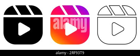 Popular Instagram reels buttons. Vector illustration isolated on white background Stock Vector