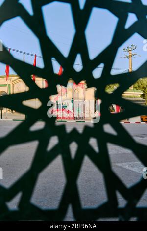 Metallic Moroccan pattern decoration in the street Stock Photo