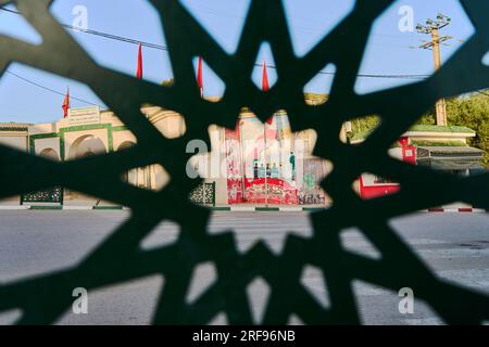 Metallic Moroccan pattern decoration in the street Stock Photo