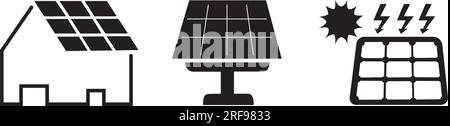 Solar panels on a white background with copy space Stock Vector