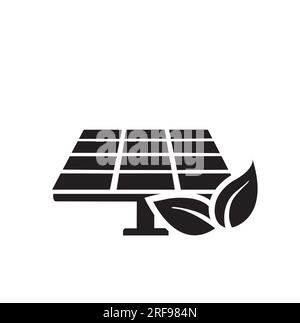 Solar panels and the eco friendly logo on a white background with copy space Stock Vector