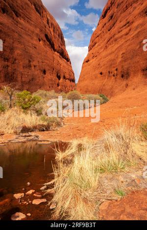 Walpa gorge in the Kata Tjuta range in the red centre of the Northern Territory of Australia Stock Photo