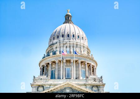 Dome of the Idaho State Capitol Building in downtown capital city of Boise, Idaho Stock Photo