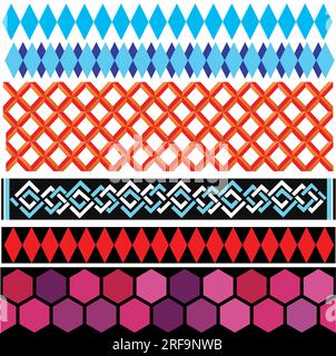 An illustration of a variety of border designs Stock Vector