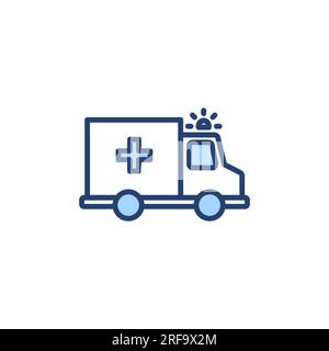 Ambulance icon vector. ambulance truck sign and symbol. ambulance car Stock Vector