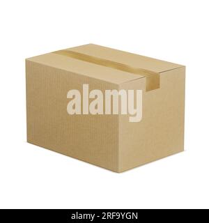 Cardboard box isolated on white background Stock Photo