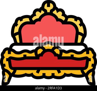 bed luxury royal color icon vector illustration Stock Vector Image ...