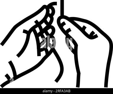 insert thread into needle line icon vector illustration Stock Vector ...