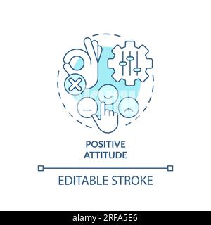 Positive attitude soft blue concept icon Stock Vector