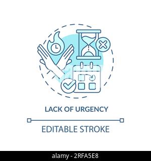 Lack of urgency soft blue concept icon Stock Vector