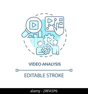 Video analysis soft blue concept icon Stock Vector