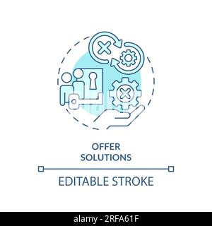 Offer solutions soft blue concept icon Stock Vector