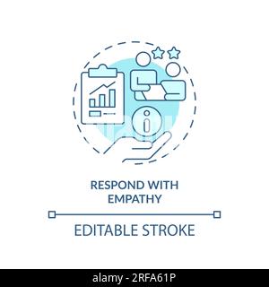 Respond with empathy soft blue concept icon Stock Vector