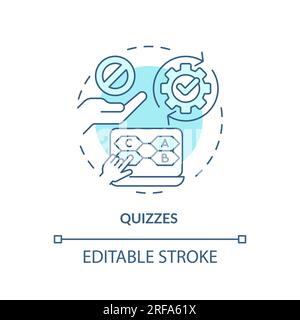 Quizzes soft blue concept icon Stock Vector