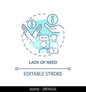 Lack of need soft blue concept icon Stock Vector