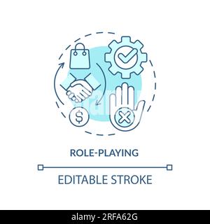 Role playing soft blue concept icon Stock Vector
