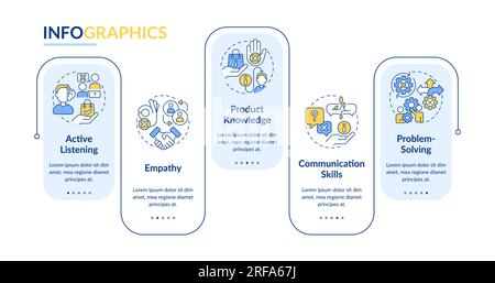 Salesperson essential skills rectangle infographic template Stock Vector