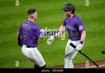 Washington Nationals first baseman Dominic Smith (22) in the fourth inning  of a baseball game Friday, April 7, 2023, in Denver. (AP Photo/David  Zalubowski Stock Photo - Alamy