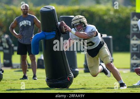 New Orleans Saints defensive tackle Jack Heflin (95) runs through drills at  the NFL team's football training camp in Metairie, La., Tuesday, Aug. 1,  2023. (AP Photo/Gerald Herbert Stock Photo - Alamy