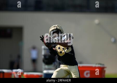 New Orleans Saints wide receiver Shaq Davis (88) runs through drills at the  NFL team's football training camp in Metairie, La., Tuesday, Aug. 1, 2023.  (AP Photo/Gerald Herbert Stock Photo - Alamy