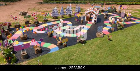 The life size Candy Land game board on the Beaumont Farm at the