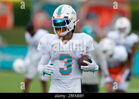 Miami Dolphins wide receiver River Cracraft runs drills during practice at  the NFL football team's training facility, Wednesday, July 26, 2023, in  Miami Gardens, Fla. (AP Photo/Lynne Sladky Stock Photo - Alamy