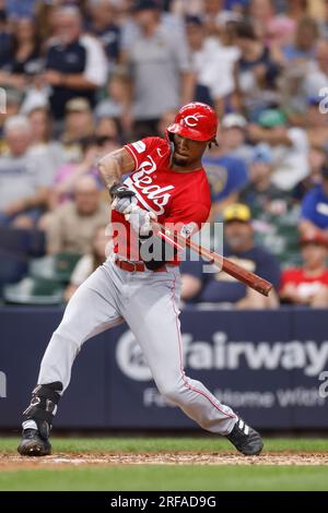 Cincinnati Reds left fielder Will Benson (30) plays during a baseball ...