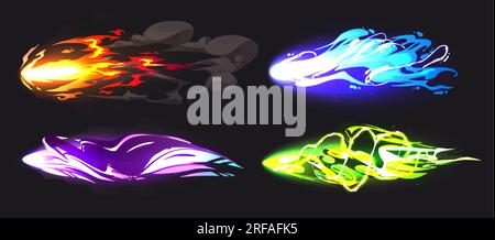 Tornado game vortex ui vfx. Storm blast trail cartoon vector spell ...