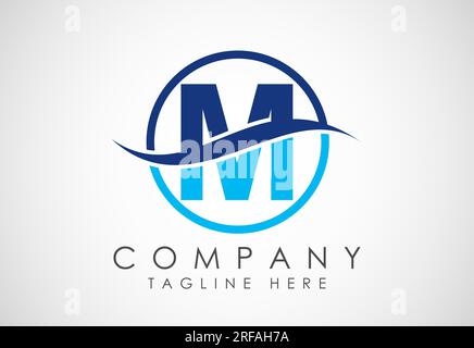 Initial alphabet with swoosh or ocean wave logo design. Graphic alphabet symbol for corporate business identity Stock Vector