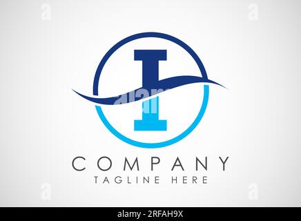 Initial alphabet with swoosh or ocean wave logo design. Graphic alphabet symbol for corporate business identity Stock Vector