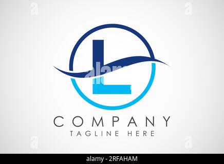 Initial alphabet with swoosh or ocean wave logo design. Graphic alphabet symbol for corporate business identity Stock Vector