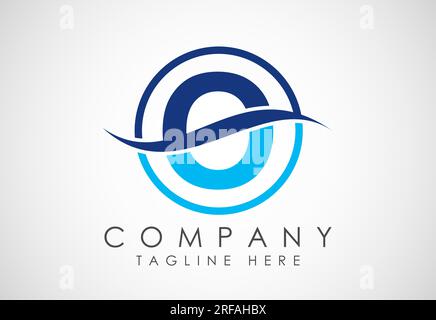 Initial alphabet with swoosh or ocean wave logo design. Graphic alphabet symbol for corporate business identity Stock Vector
