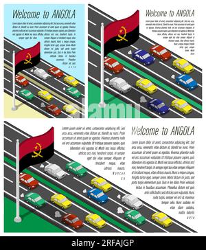 Vector set of Angola country. Isometric 3d map, Angola map, Africa map ...